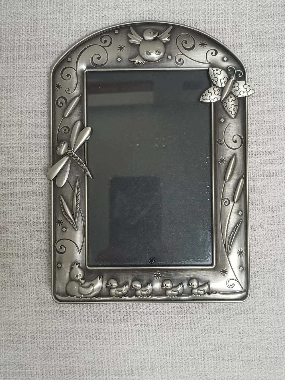 Fetco Pewter Whimsical Duck & Dragonfly Picture Frame 4x6